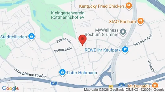 Apartments for rent i Bochum - kort over placeringen