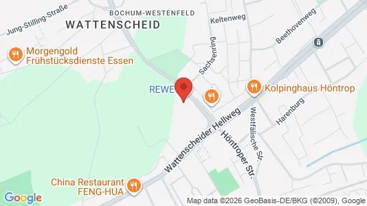 Apartments for rent i Bochum - kort over placeringen