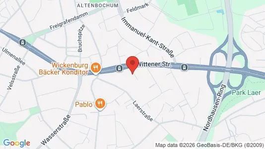 Apartments for rent i Bochum - kort over placeringen
