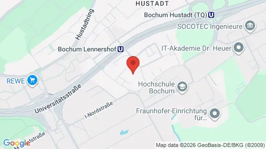Apartments for rent i Bochum - kort over placeringen