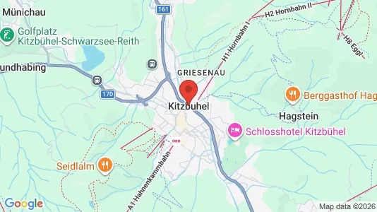 Apartments for rent i Kitzbühel - kort over placeringen