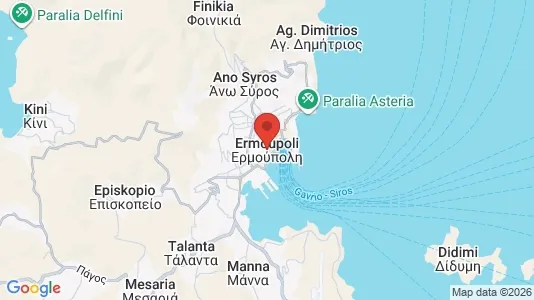 Apartments for rent i Syros-Ermoupoli - kort over placeringen