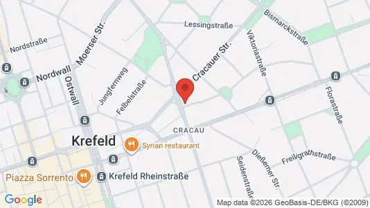Apartments for rent i Krefeld - kort over placeringen