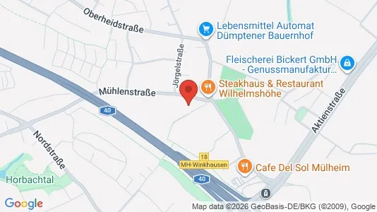 Apartments for rent i Mülheim an der Ruhr - kort over placeringen