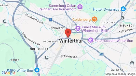 Apartments for rent i Winterthur - kort over placeringen