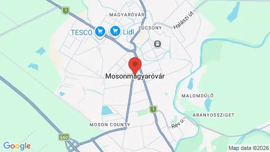 Houses for rent i Mosonmagyaróvári - kort over placeringen