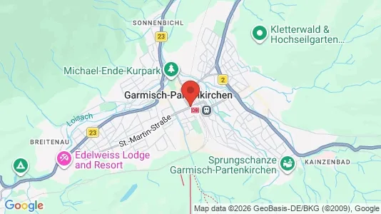 Apartments for rent i Garmisch Partenkirchen (District) - kort over placeringen