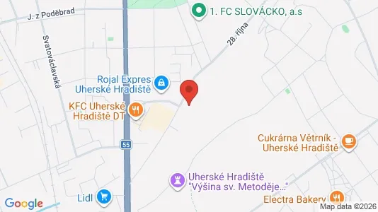 Apartments for rent i Uherské Hradiště - kort over placeringen