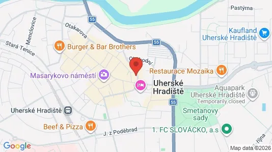 Apartments for rent i Uherské Hradiště - kort over placeringen
