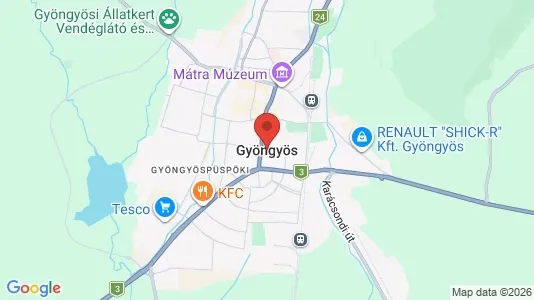 Apartments for rent i Gyöngyösi - kort over placeringen