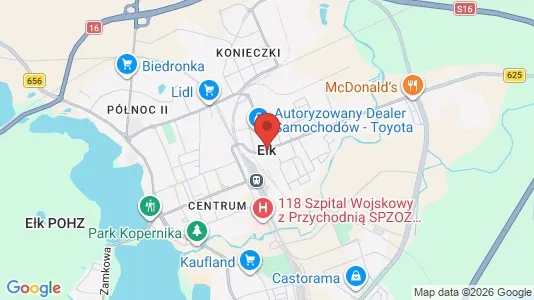 Apartments for rent i Ełcki - kort over placeringen