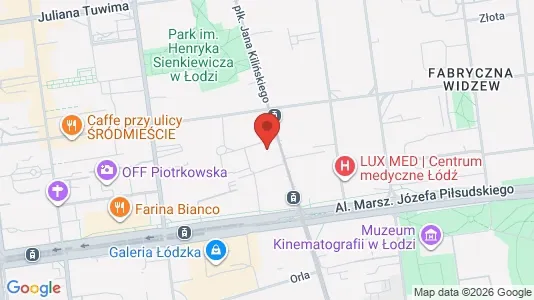 Apartments for rent i Łódź - kort over placeringen
