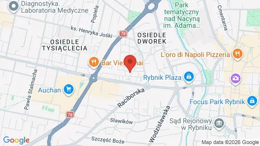 Rooms for rent i Rybnik - kort over placeringen