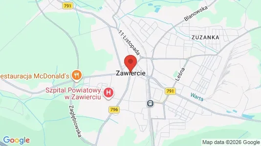 Apartments for rent i Zawierciański - kort over placeringen