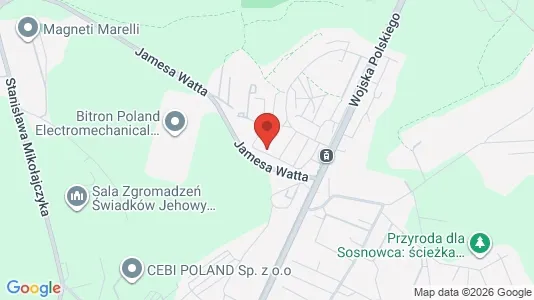 Apartments for rent i Sosnowiec - kort over placeringen