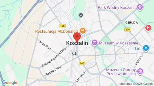 Rooms for rent i Koszalin - kort over placeringen