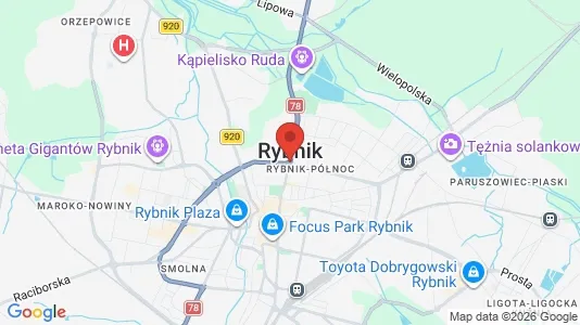 Apartments for rent i Rybnik - kort over placeringen