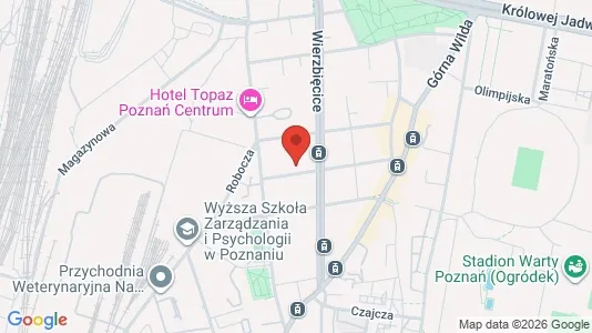 Apartments for rent i Poznań - kort over placeringen
