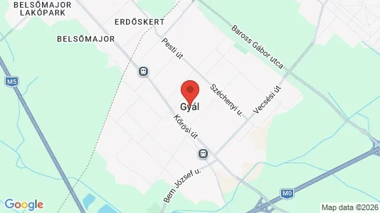 Apartments for rent i Gyáli - kort over placeringen