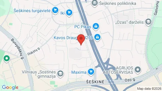 Apartments for rent i Vilnius Šeškinė - kort over placeringen