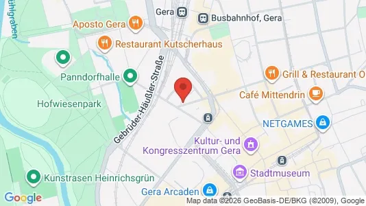 Apartments for rent i Gera - kort over placeringen