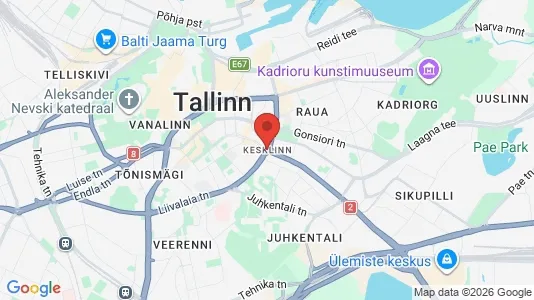 Houses for rent i Tallinn Kesklinna - kort over placeringen