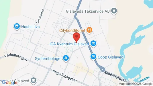Apartments for rent i Gislaved - kort over placeringen