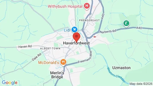 Houses for rent i Haverfordwest - Dyfed - kort over placeringen