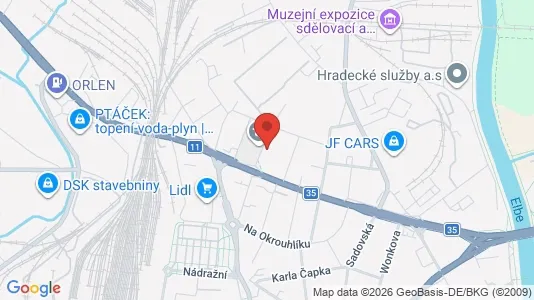 Apartments for rent i Hradec Králové - kort over placeringen