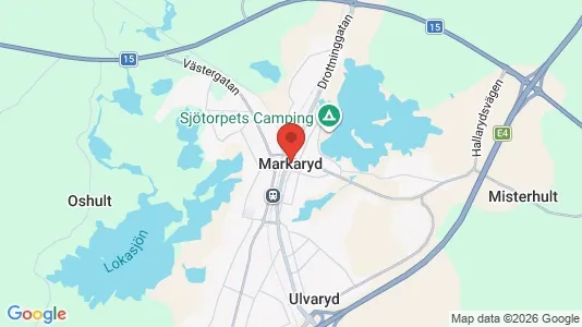 Houses for rent i Markaryd - kort over placeringen