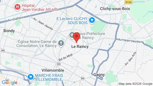 Houses for rent i Le Raincy - kort over placeringen