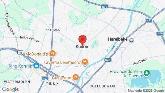 Houses for rent i Kuurne - kort over placeringen