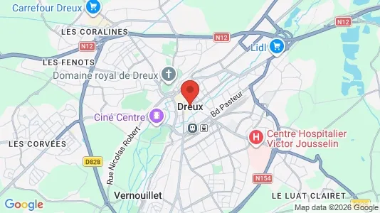 Apartments for rent i Dreux - kort over placeringen