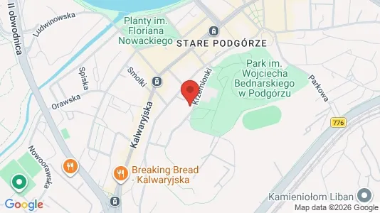 Apartments for rent i Kraków Podgórze - kort over placeringen