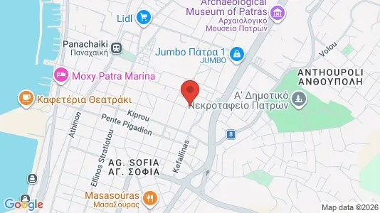 Apartments for rent i Patras - kort over placeringen