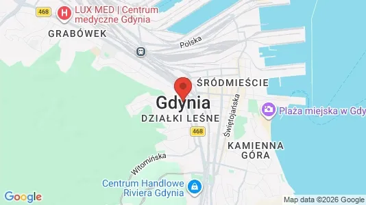 Apartments for rent i Gdynia - kort over placeringen