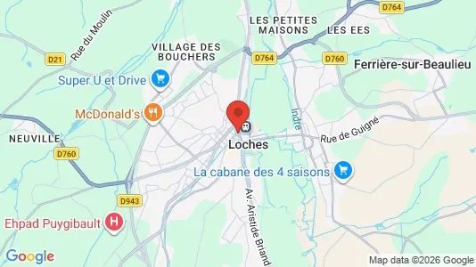Houses for rent i Loches - kort over placeringen