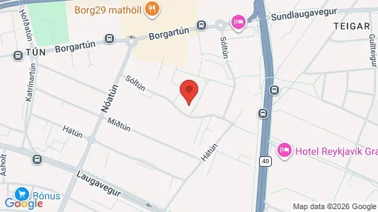 Apartments for rent i Reykjavík Hlíðar - kort over placeringen