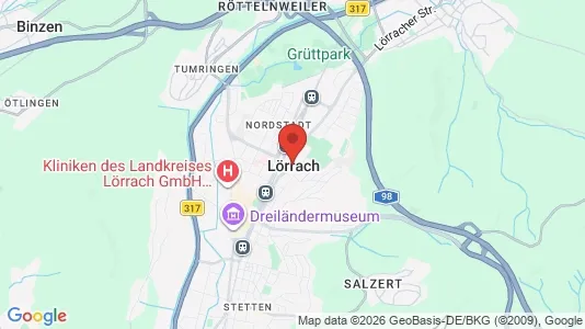Apartments for rent i Lörrach - kort over placeringen