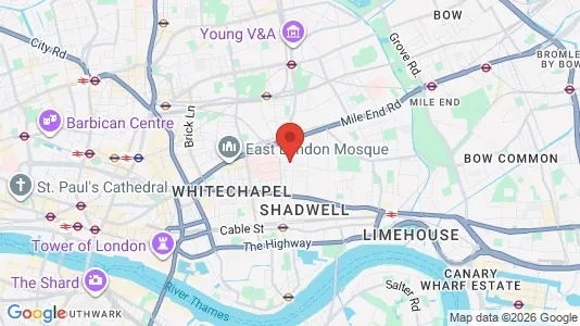 Houses for rent i London E1 - kort over placeringen