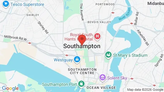 Houses for rent i Southampton - Hampshire - kort over placeringen
