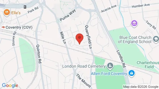 Apartments for rent i Coventry - West Midlands - kort over placeringen