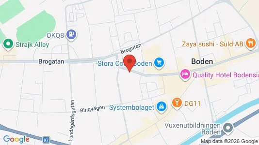 Apartments for rent i Boden - kort over placeringen