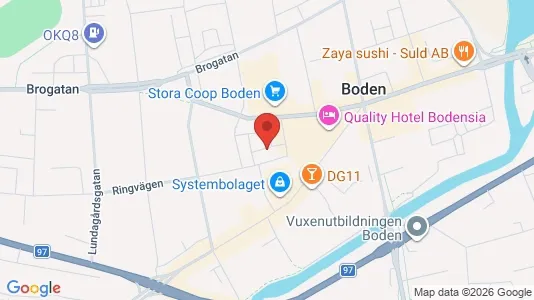 Apartments for rent i Boden - kort over placeringen