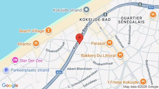 Apartments for rent i Koksijde - kort over placeringen