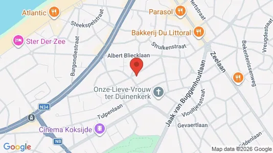 Apartments for rent i Koksijde - kort over placeringen