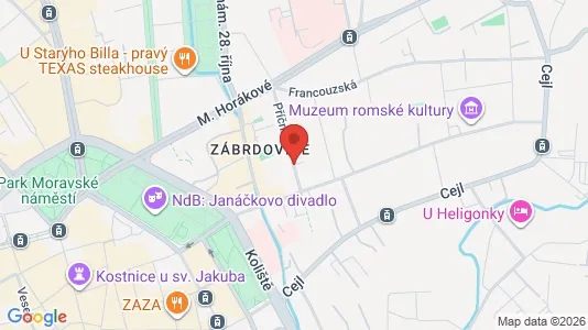 Apartments for rent i Brno-Jih - kort over placeringen