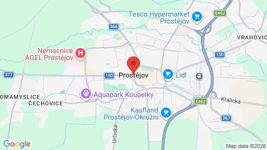 Apartments for rent i Prostějov - kort over placeringen