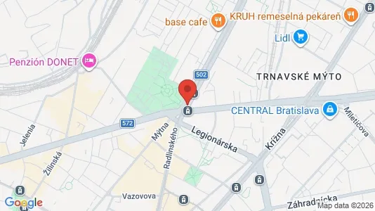 Apartments for rent i Bratislava Nové Mesto - kort over placeringen