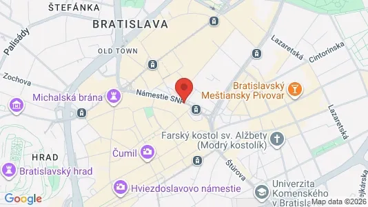 Apartments for rent i Bratislava Staré Mesto - kort over placeringen